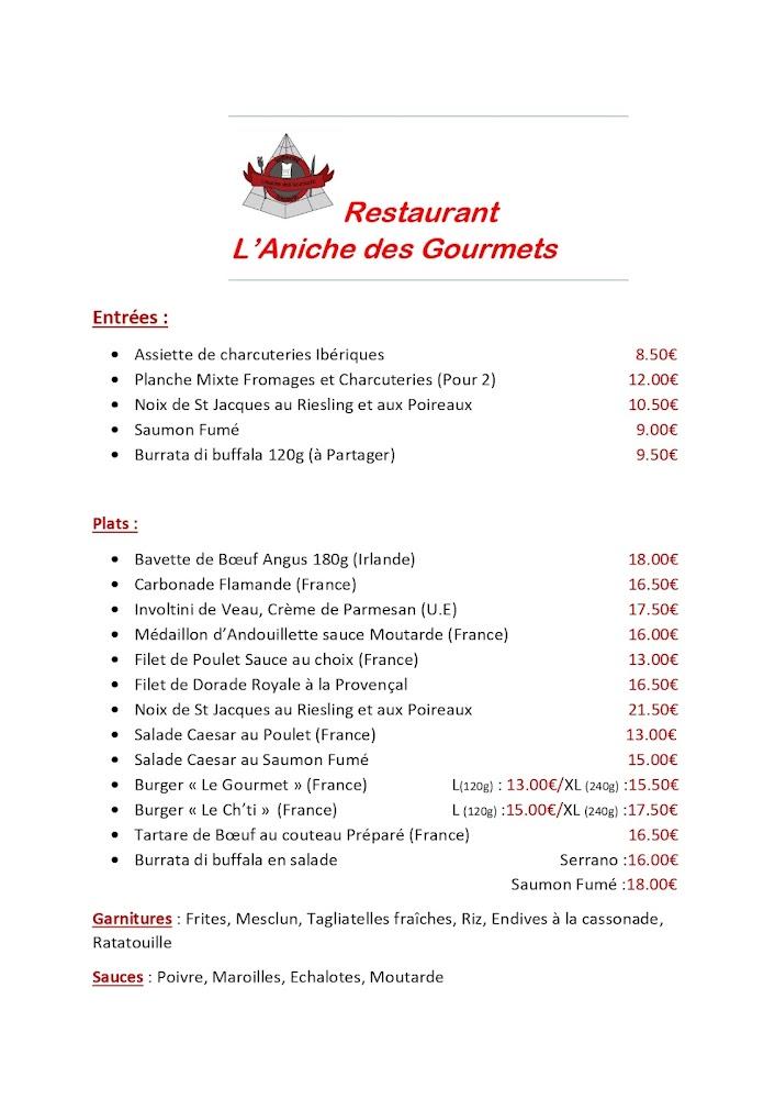 L'aniche des gourmets - Menu Image 2