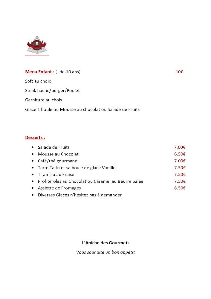 L'aniche des gourmets - Menu Image 3